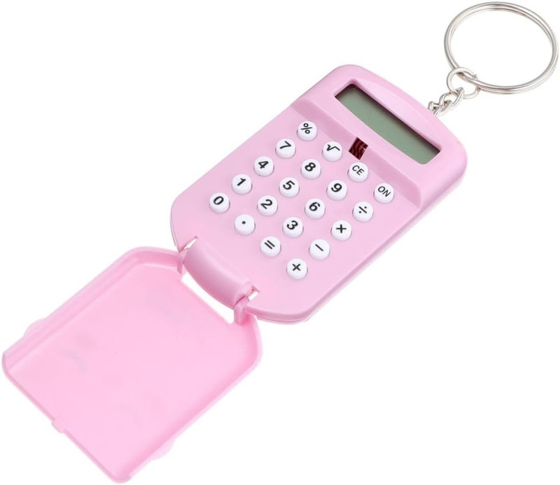 2pcs Mini Electronic Calculator Set for Students Portable Pocket Arithmetic Calculator with Cute Pink Design for School and Office Use - Image 3