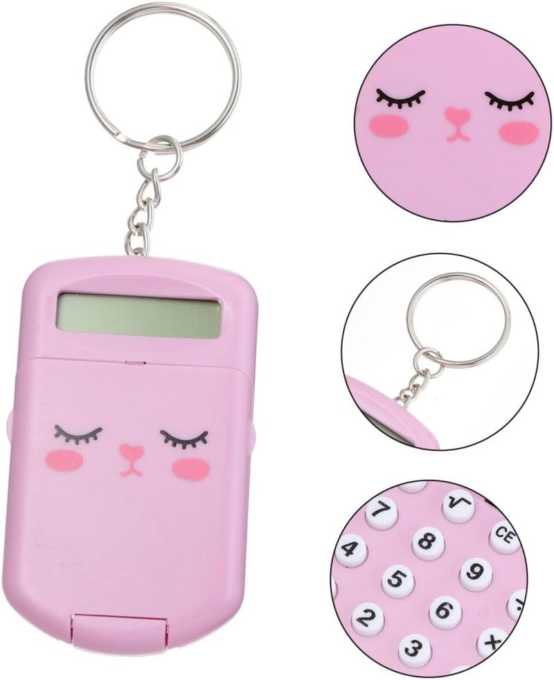 2pcs Mini Electronic Calculator Set for Students Portable Pocket Arithmetic Calculator with Cute Pink Design for School and Office Use - Image 4