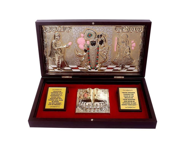 Piepot Bhagwan Shrinath Ji Charan Paduka | Devotional Prayer Box | Acrylic Momento with Natural Fragrance | Charan Paduka Box for Pooja l Best for Wedding Gifts & House Warming | Diwali Gifts - Image 1