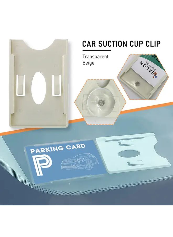Suction Beige Car Card Holder for Parking Tickets Fasteners Bills and Stickers - Image 4