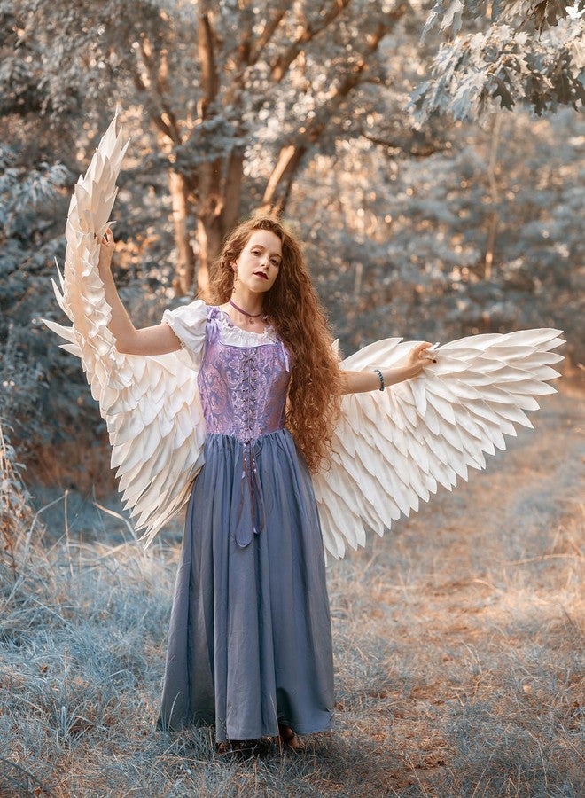 SCARLET DARKNESS Renaissance Costume Women Medieval Corset Dress Puff Sleeve Fairy Dress Lavender Size 16 - Image 4