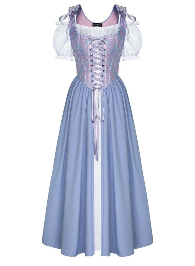 SCARLET DARKNESS Renaissance Costume Women Medieval Corset Dress Puff Sleeve Fairy Dress Lavender Size 16 - Image 1