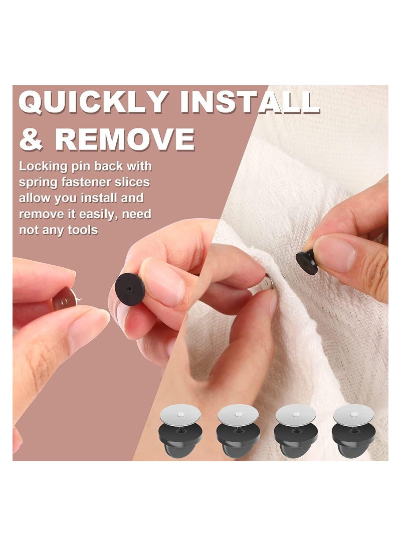 Excefore Rubber Pin Backs 100 Pairs Lapel Pin Backs - Image 2