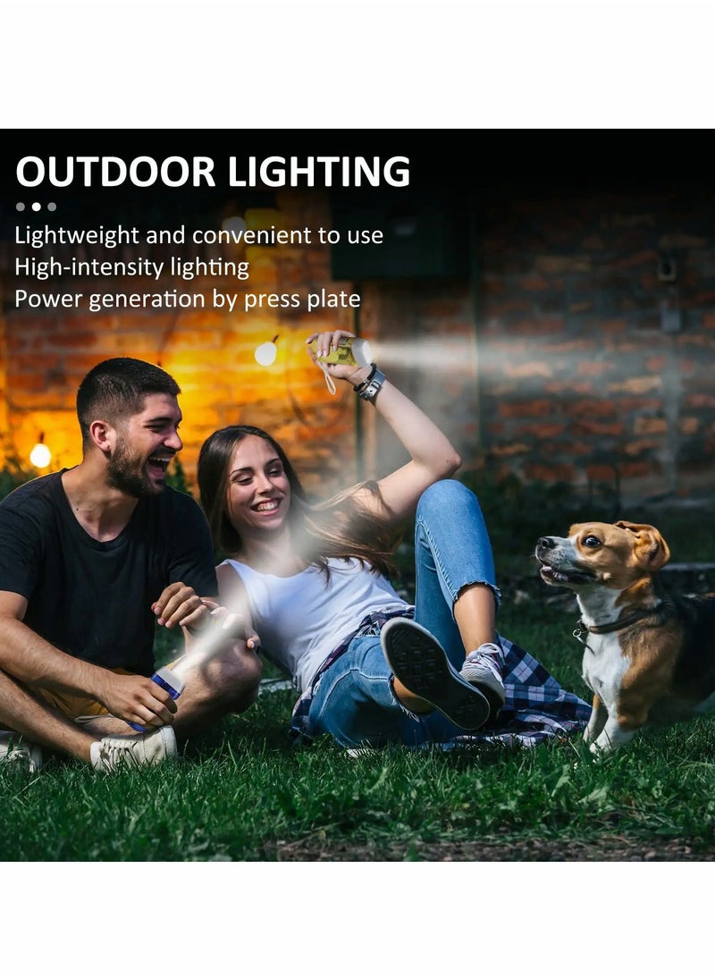Excefore - Hand Crank Flashlight No Battery Flashlight Shake Flashlight with LED Bright Light for Camping Home Car Gear Self Powered Charging Torch Dynamo, Yellow, Red, Grey, Blue 4 PCS - Image 1