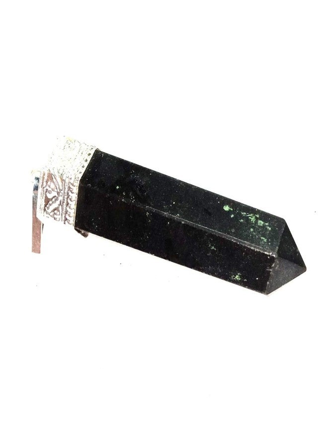 CA AGATE قلادة من العقيق الأسود التورمالين، بتصميم رأس قلم رصاص، من الأحجار الكريمة العلاجية - Image 1