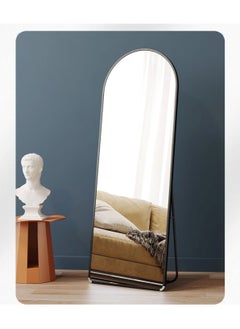Huitich Arched Floor Mirror With Stand and Aluminum Alloy Frame, Black, 147x37 cm  - Image 5