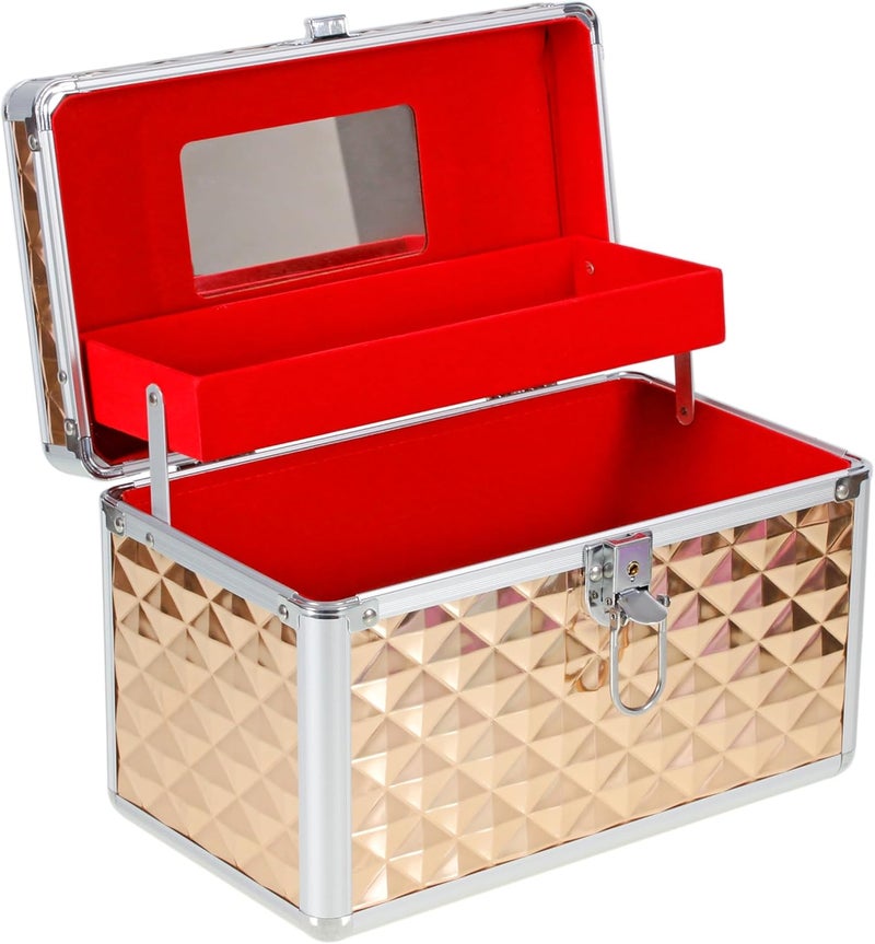 AR BRAND EST. 2021 Aluminium Hard Make Up Travel Storage Box Cosmetic Beauty Vanity Case Organiser - Image 5
