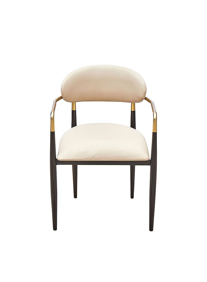 DANUBE HOME Karson Dining Chair Strong And Sturdy Kitchen Dining Chairs Single Seater Modern Design Furniture For Dining Room Kitchen L 54x51x83 cm White/Gold - Image 2