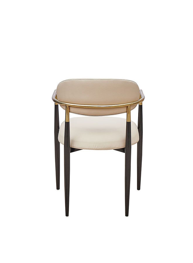 DANUBE HOME Karson Dining Chair Strong And Sturdy Kitchen Dining Chairs Single Seater Modern Design Furniture For Dining Room Kitchen L 54x51x83 cm White/Gold - Image 4