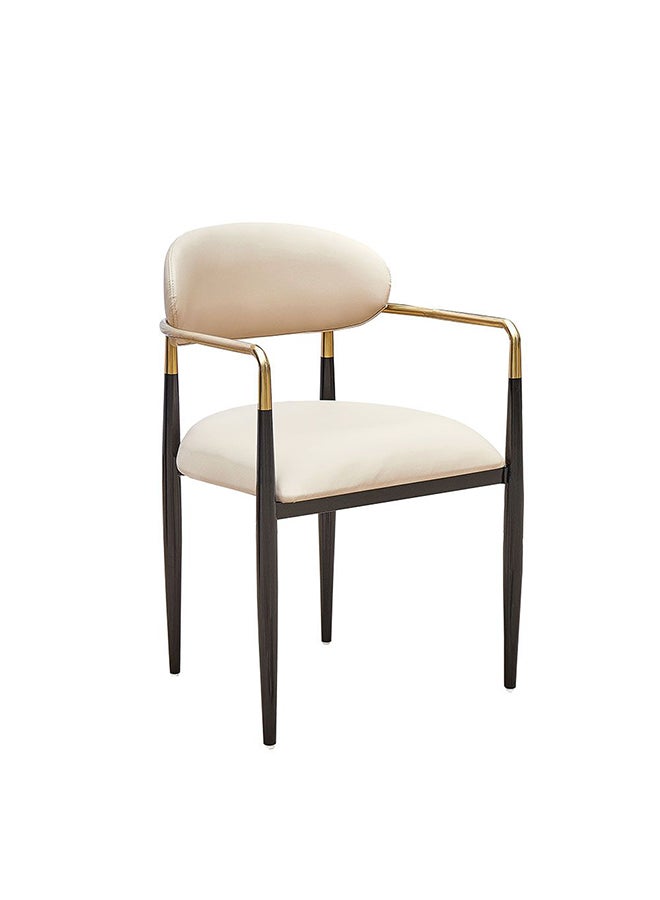 DANUBE HOME Karson Dining Chair Strong And Sturdy Kitchen Dining Chairs Single Seater Modern Design Furniture For Dining Room Kitchen L 54x51x83 cm White/Gold - Image 3