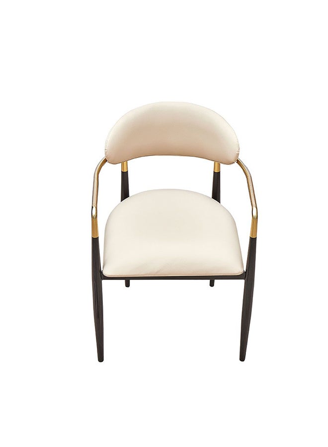 DANUBE HOME Karson Dining Chair Strong And Sturdy Kitchen Dining Chairs Single Seater Modern Design Furniture For Dining Room Kitchen L 54x51x83 cm White/Gold - Image 5