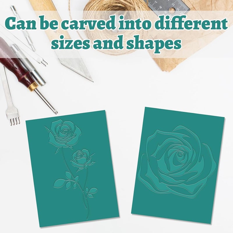 Luoshi 6 x 8 Inch Linoleum Blocks for Printmaking, Linoleum Blocks Green Linocut Block Linoleum Block Printing for Engraving Art Project Printmaking Stamp Carving Block (Only One Sheet) - Image 3