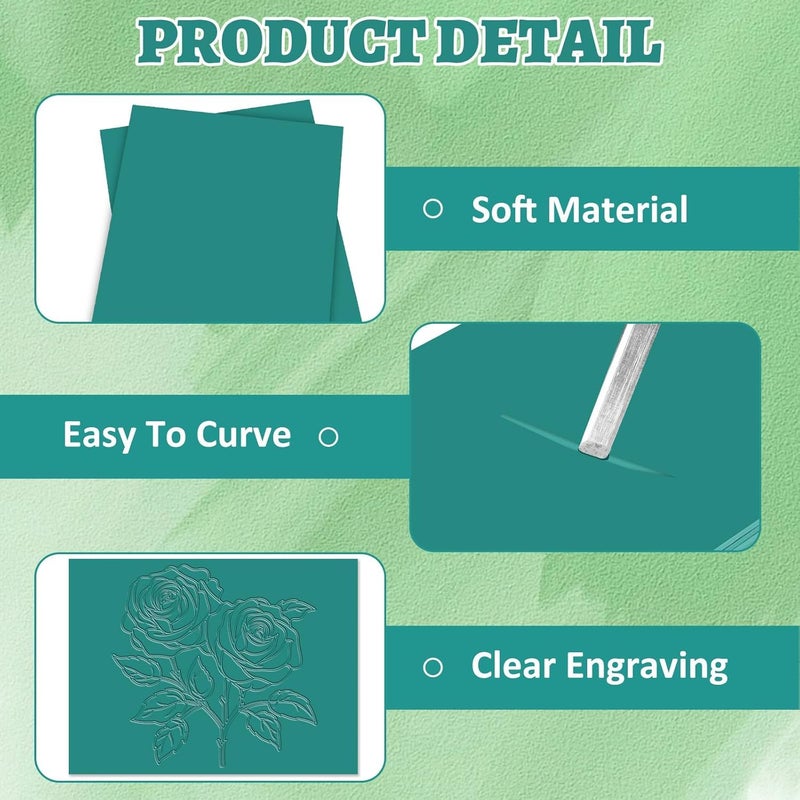 Luoshi 6 x 8 Inch Linoleum Blocks for Printmaking, Linoleum Blocks Green Linocut Block Linoleum Block Printing for Engraving Art Project Printmaking Stamp Carving Block (Only One Sheet) - Image 4