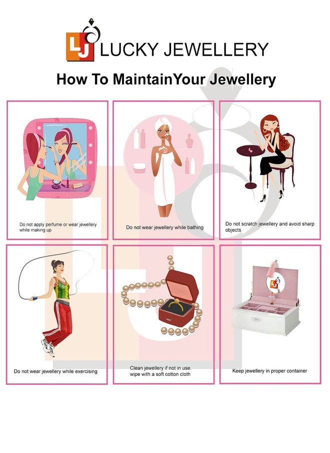 LUCKY JEWELLERY 18K Gold-Plated Kundan-Studded Jewellery Set - Image 5