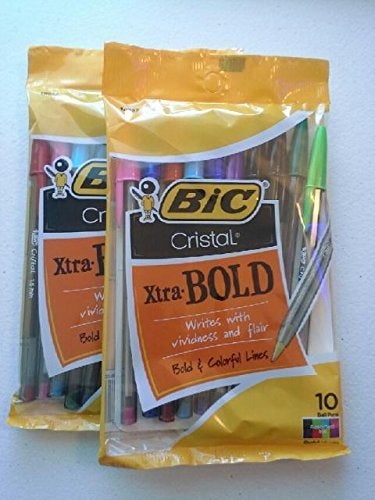Bic Cristal Xtra Bold Pens Multi Colors 10 Pack (2 Sets of 10 Each) - Image 4