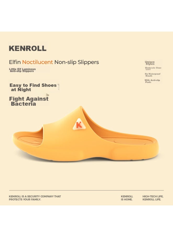 Kenroll Men's And Women's Bathroom Indoor Outdoor Non-slip Slippers, Luminous Home Sandals, Titanium Crystal Yellow, 37/38 - Image 1
