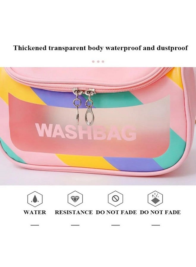 VIVITO Multi-Functional Large Makeup Pouch for Women | Waterproof PVC Cosmetic Bag with Hook | Toiletry Storage Wash Bag & Travel Organizer for Bath & Grooming Kit Multicolor - Image 3