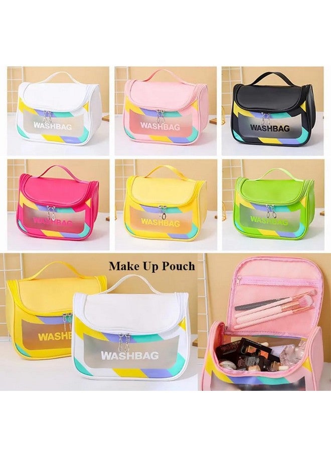 VIVITO Multi-Functional Large Makeup Pouch for Women | Waterproof PVC Cosmetic Bag with Hook | Toiletry Storage Wash Bag & Travel Organizer for Bath & Grooming Kit Multicolor - Image 2