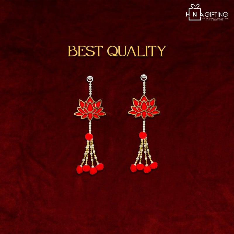 HNA GIFTING HNA Gifting Handmade Lotus Wall Hangings Set of 2 for Ganpati Diwali Varalakshmi and Janmashtami Premium Temple Decor Elegant Home Decoration Festival Backdrop Stand and Pooja Decoration - Image 3