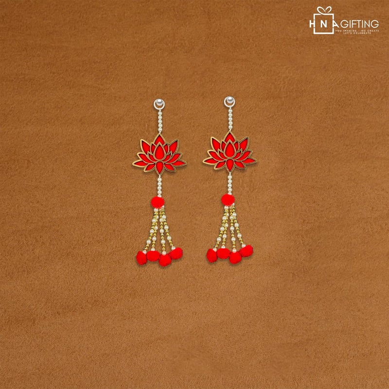 HNA GIFTING HNA Gifting Handmade Lotus Wall Hangings Set of 2 for Ganpati Diwali Varalakshmi and Janmashtami Premium Temple Decor Elegant Home Decoration Festival Backdrop Stand and Pooja Decoration - Image 5