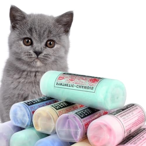 Sage Square Cat Quick Dry, Super Absorbent Microfiber Soft Towels, Cat Shower Cleaning Accessories, Grooming Accessory, Bathing Towel, Soft Material, Quick Dry Eco Friendly Cat Bath Towel (Random) - Image 1
