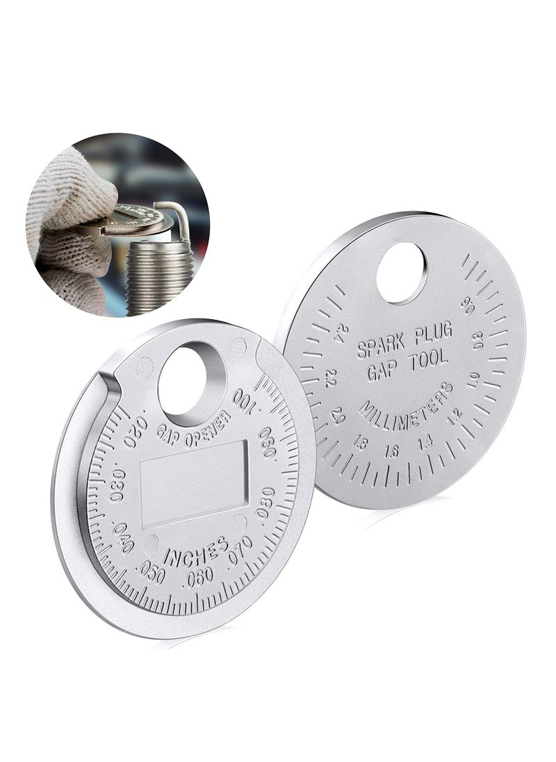 Oasisgalore 2 PCS Spark Plug Tool Spark Plug Gauge Measuring Tool Wire Spark Plug Gauge Tool Scaled from 0.020 to 0.100 Inch  - Image 1