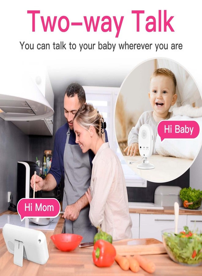 Simyke Smart Video Baby Monitor with Camera and Audio,Dual Mode,WiFi On/Off Switch,2.8inch Display,App,1080p Camera,1500ft Long Range,Night Vision,2-Way Talk,AI Baby Growth Album Function - Image 4