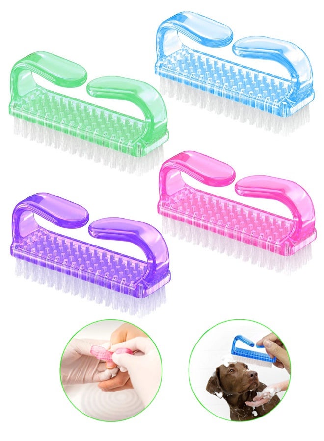 4 Pcs Nail Brush for Everyday Use, 4 different kinds of Nail Brushes with Plastic Handle For Cleaning Nails, Easy to Use Brushes, Nail Cleaning Scrubbing Brush for Hands Feet Nails - Image 1