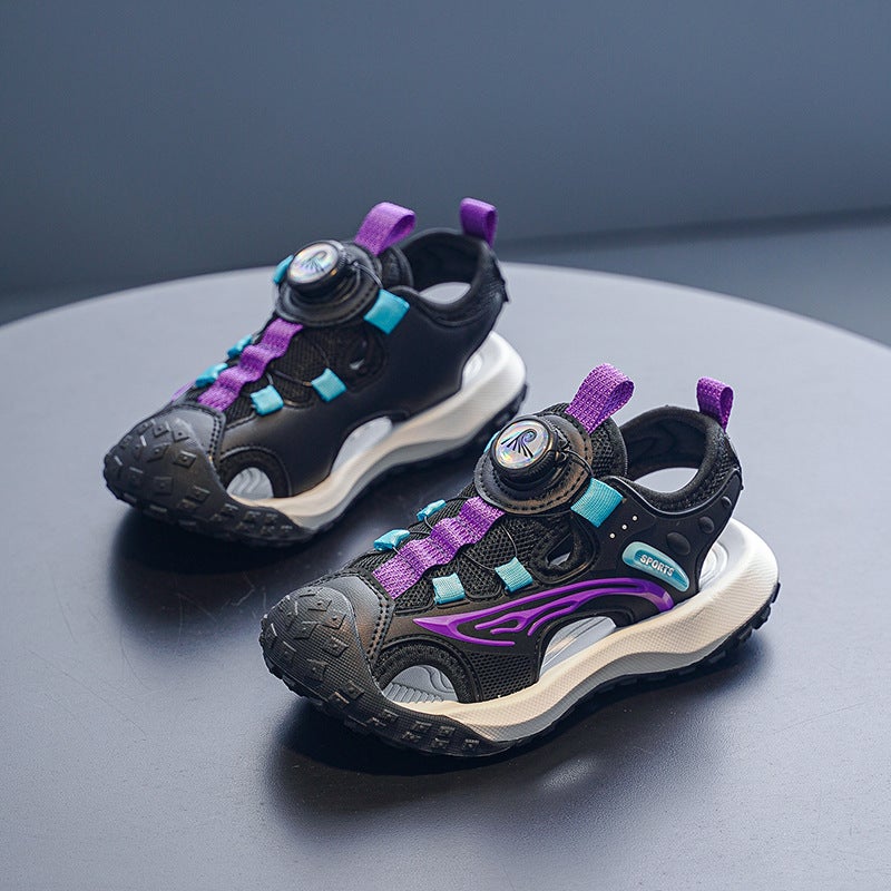 Children'S Sandals 2025 Large Children'S Mesh Beach Shoes Soft Bottom Sports Baotou Sandals Manufacturers Direct Batch - Image 4