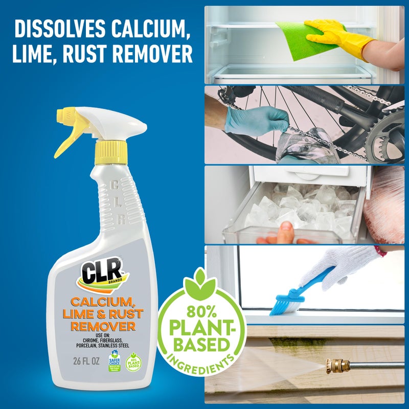CLR Brands Calcium, Lime & Rust Remover, 26 oz. Spray Bottle, 2 Pack, Blasts Calcium, Dissolves Lime Deposits, Zaps Stubborn Rust Stains and Hard Water Deposits - Image 2