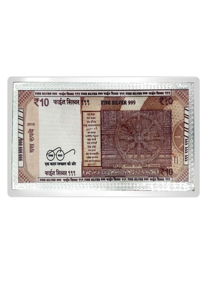MAA SILVER Pure Silver Laminated Currency Note of Ten Rupees for Gifting & Religious Use (999 Purity)(2.5 Grams Silver) - Image 2