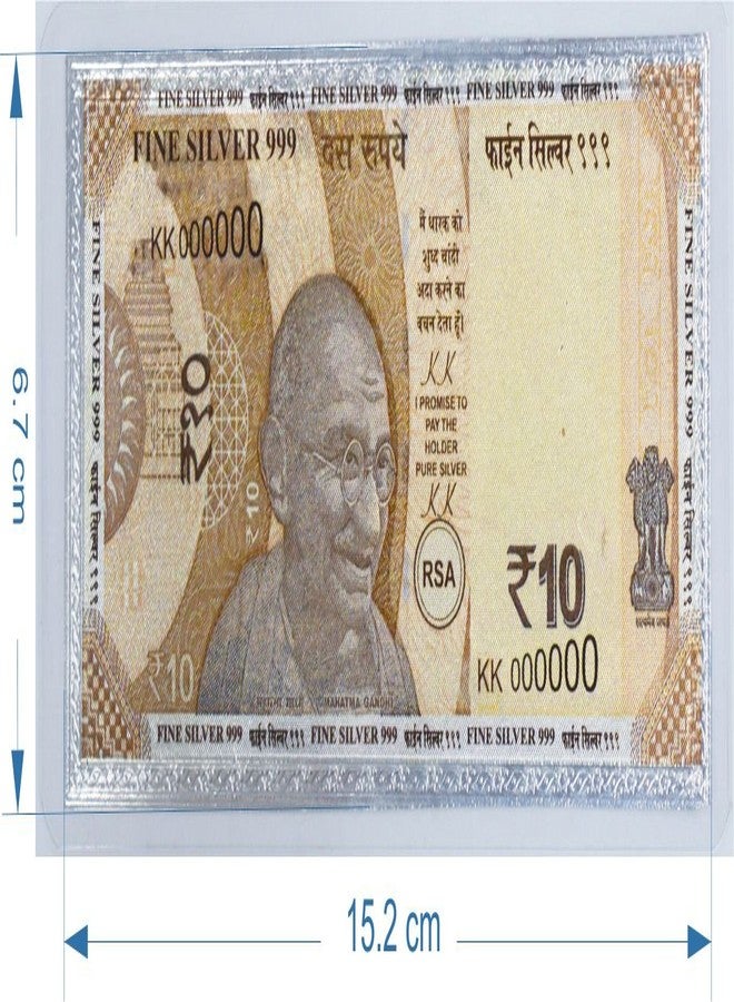MAA SILVER Pure Silver Laminated Currency Note of Ten Rupees for Gifting & Religious Use (999 Purity)(2.5 Grams Silver) - Image 5