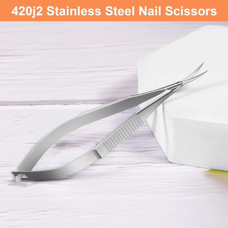 Excefore Cuticle Scissors, Cuticle Trimmer, Nail Scissors for Women, 420j2 Stainless Steel Curved Manicure Scissors, Premium Extra-Fine Point Tip for Nail, Dry Skin, Eyebrow, Eyelash - Image 2