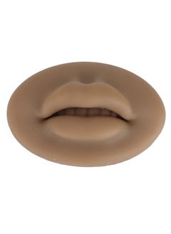 ZJchao Silicone Fake Skins For Lips 3D Lips Practice Semi Permanent Skin Permanent Makeup Fake Skin Lips Fake Lips Open Mouth Silicone Lips Model For Training Lips Makeup Artists (Brown)  - Image 1