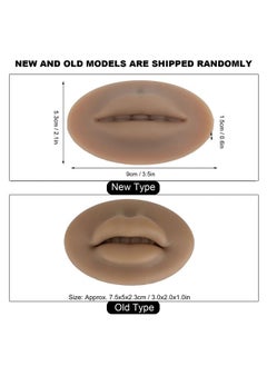 ZJchao Silicone Fake Skins For Lips 3D Lips Practice Semi Permanent Skin Permanent Makeup Fake Skin Lips Fake Lips Open Mouth Silicone Lips Model For Training Lips Makeup Artists (Brown)  - Image 4