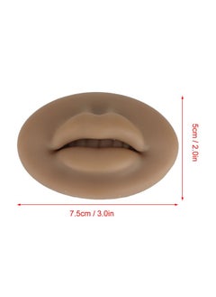 ZJchao Silicone Fake Skins For Lips 3D Lips Practice Semi Permanent Skin Permanent Makeup Fake Skin Lips Fake Lips Open Mouth Silicone Lips Model For Training Lips Makeup Artists (Brown)  - Image 5