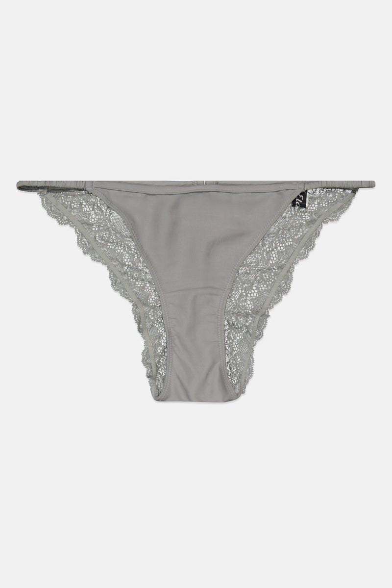 Etam Women Plain Pantie, Grey - Image 1