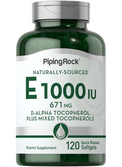 Piping Rock Vitamin E 1000 Iu Softgels ; 120 Count ; With Dalpha And Mixed Tocopherols ; Gluten Free Nongmo Supplement  - Image 1