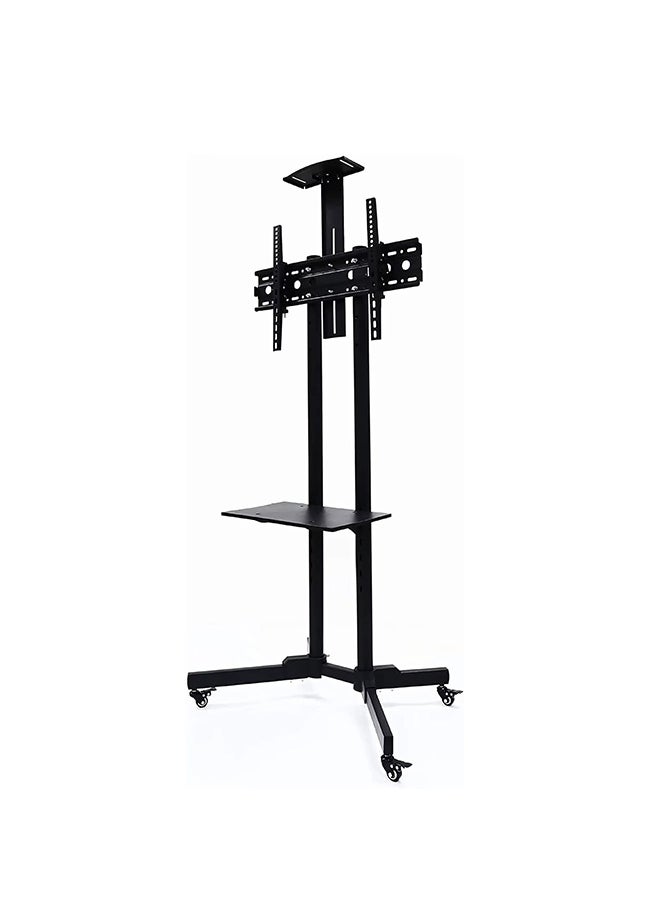 Leyallia Adjustable Rolling TV Stand with Wheels Universal Mobile TV Cart for 32-75 Inch Flat & Curved Screens Heavy-Duty Metal Frame Height Adjustable VESA 600x400 Lockable Caster Wheels – TV Trolley for Home Office Conference Room & Events.  - Image 5