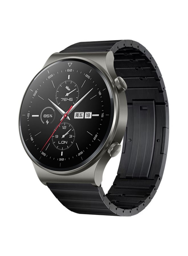 حزام بديل لساعات هواوي GT 2 برو من سبائك التيتانيوم مع نظام إطلاق سريع - أسود