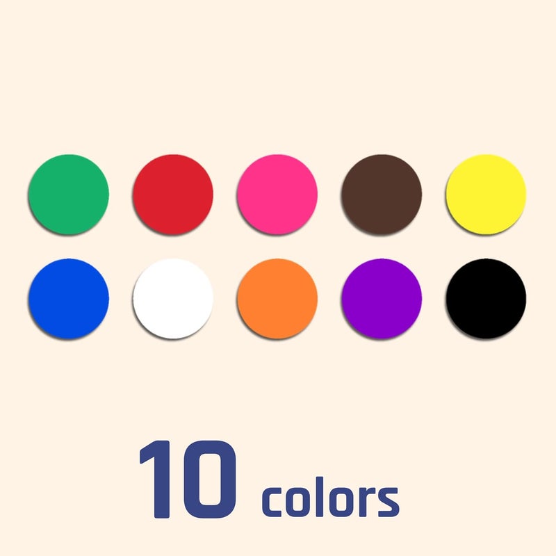 TownStix 1200 Pack, 1" Round Colored Dot Stickers Labels - 10 Assorted Colors - Image 2