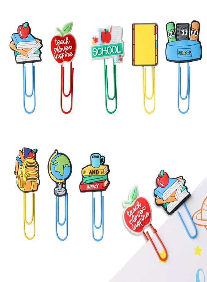 Kexinglu 24Pcs Cute Teacher Paper Clips Bookmarks, Colorful Paperclip for Office Supplies, Desk Stationery Accessories, End of Year Teacher Gifts - Image 1
