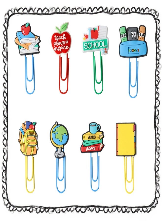 Kexinglu 24Pcs Cute Teacher Paper Clips Bookmarks, Colorful Paperclip for Office Supplies, Desk Stationery Accessories, End of Year Teacher Gifts - Image 4