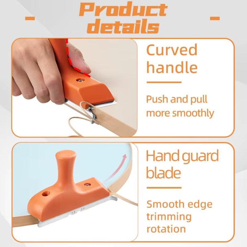XOYO Pro Edge Banding Trimmer Planner 3in1| Hand Planner Model Woodworking Edge Strip Cutter for Professional works | Stainless Steel Scraper | Double Radian Chamfer - Image 4