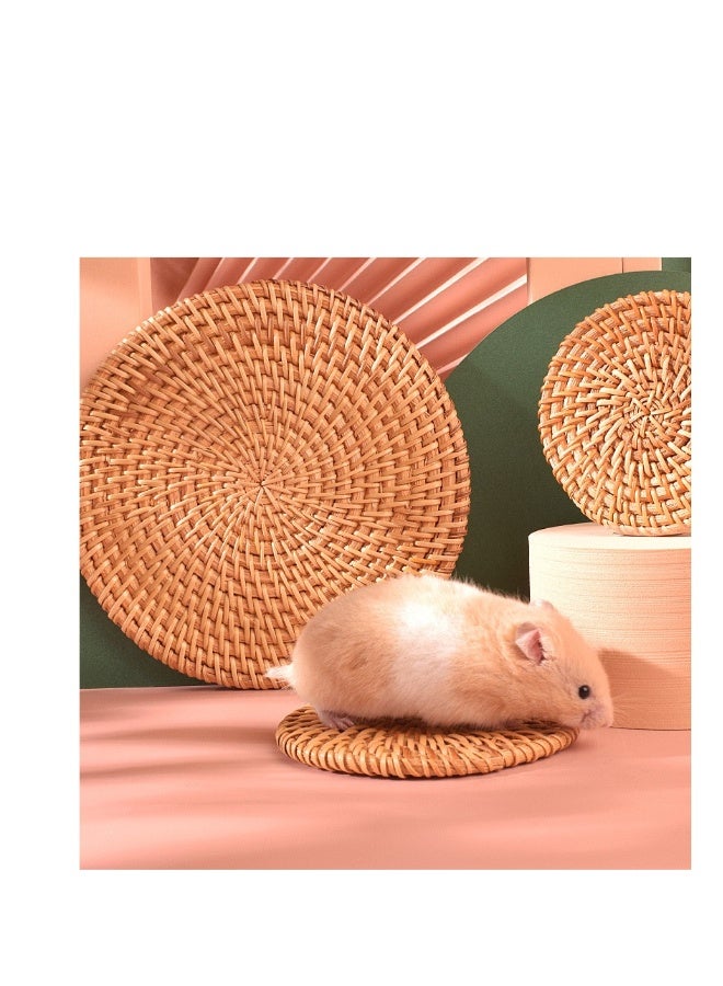 Beauenty Hamster nest summer rattan mat Wear resistant bite mat Hamster Golden silk bear rabbit pet ice mat - Image 2
