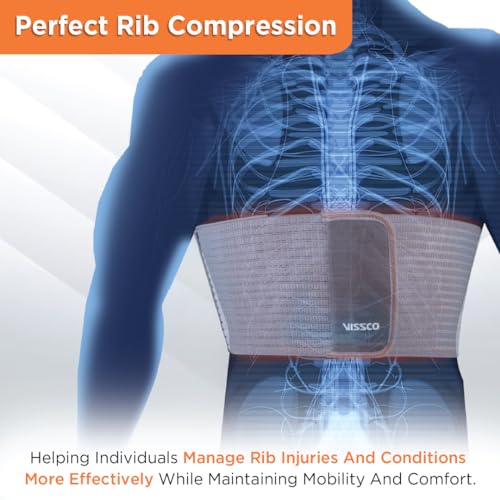Vissco Rib Belt with Moderate Support | Chest Support for Injured Ribs | Rib Fracture|Chest Pain & for Normal Respiration - Small (Grey), 0801S - Image 2