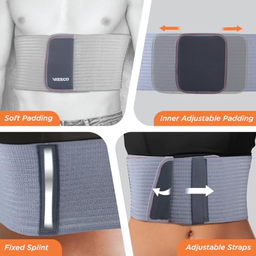 Vissco Rib Belt with Moderate Support | Chest Support for Injured Ribs | Rib Fracture|Chest Pain & for Normal Respiration - Small (Grey), 0801S - Image 4