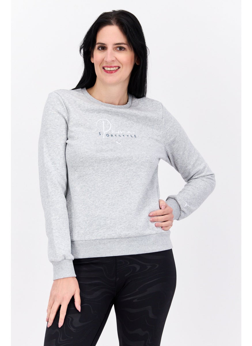 PUMA Women Sportswear Fit Long Sleeve Training Top, Grey  - Image 1