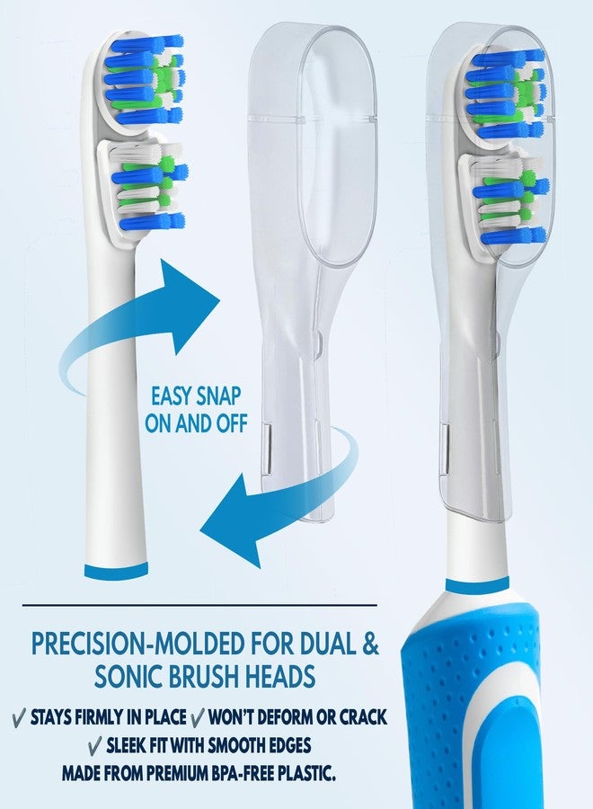 Alayna Toothbrush Head Cover Caps Compatible with Oral-B Dual Clean and Sonic Brush Heads, 4-Pack Travel Hygiene Shields - Image 4