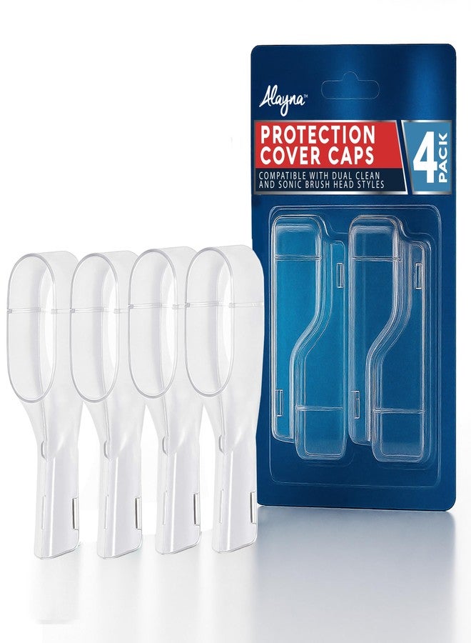 Alayna Toothbrush Head Cover Caps Compatible with Oral-B Dual Clean and Sonic Brush Heads, 4-Pack Travel Hygiene Shields - Image 1